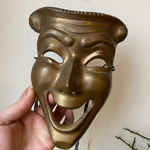 Vintage Brass Joker Mask